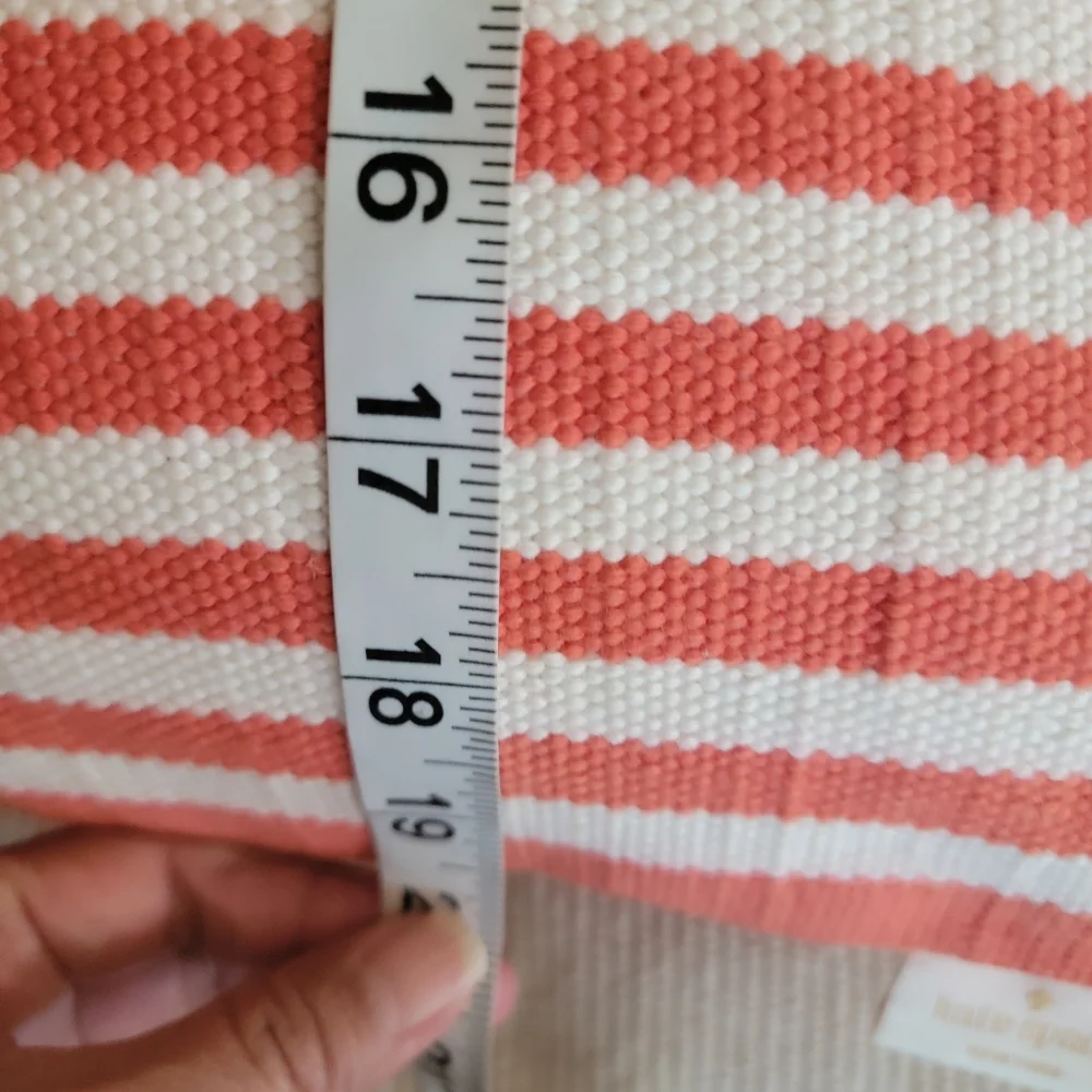 kate spade Pink and Coral Striped Decorative Pillow